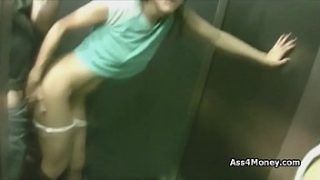 Ride the Spanish waitress in a fast elevator fuck