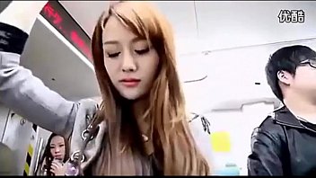 Naughty Asian beauties getting frisky on the train