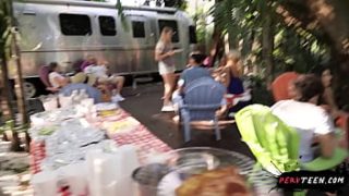 Stealthy Poolside Fuck with a Curvy Teen Slut
