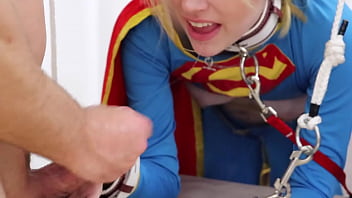 Athena’s Ecstasy: Candy White’s Bound Submission in Batgirl’s Solo Saga – Gagged, Mounted, and Drenched in Cum