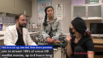 Stunned Stacy Shepard Gets a Full-Frontal Surprise When Dr. Jasmine Rose Strips Down for Her Checkup in “The Doctor’s New Scrubs” – Exclusive on GirlsGoneGyno