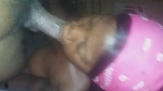 Naughty girl sucking me off