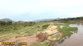 Amateur Ebony Girlfriend Takes Big White Cock Raw in Outdoor POV
