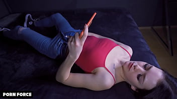 Secretly Filmed: Steamy Stepsister Caught Watching Porn and Pleasuring Herself to Climax