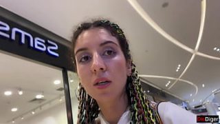 Exposed and Dripping Through the Mall