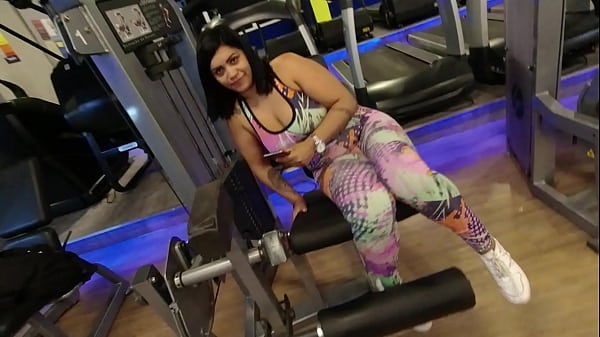Bare and horny at the gym, training with wild desire