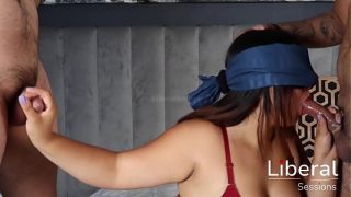Blindfolded and Betrayed: A Cuckold’s Fantasy Unfolds as His Wife Services Two Strangers