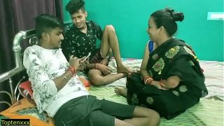 Desi housewife gets passed around by her husband’s buddy! Raw Indian fucking