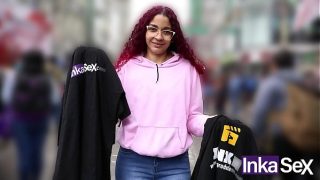 Redhead street vendor in Gamarra gets knocked up by a random old man