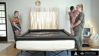 Sizzling Threesome Nuru Massage with Fake Masseuse Coco Lovelock