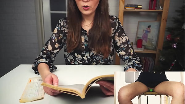 A hot student gets off on literature, grinding on a vibrator as she races to finish her book.
