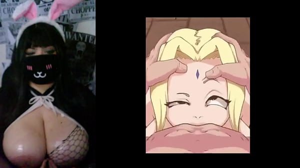 Voluptuous Goth Babe with Massive Melons Gets Wet Watching Tsunade Hentai Compilation