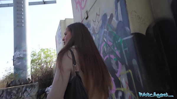 British brunette public agent earns her pay sucking and fucking a massive Czech cock