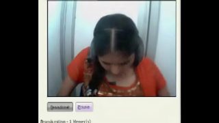 Tamil babe flaunting her perfect tits live on cam