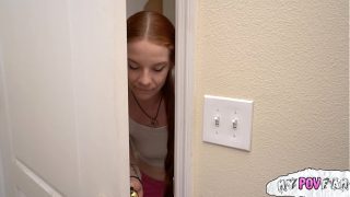 Naughty ginger minx caught teasing her step-daddy
