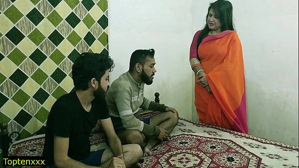 Malkin Aunty’s Wild Threesome: Two Young Studs Give Her a Steamy Ride in Clear Hindi