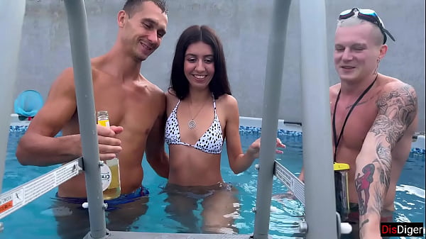 Wild Poolside Orgy: Intense Group Action and Filled Finishes