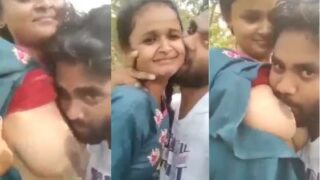 Passionate Public Pleasure: Man Tastes His Lover’s Perfect Breasts