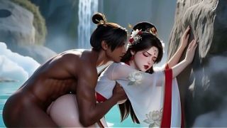 Enchanted Embrace Interrupted: A Forbidden Tryst in Ancient Attire