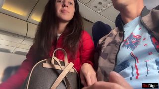 Exposed Mile-High Thrill: Flashing and Stroking in a Crowded Cabin
