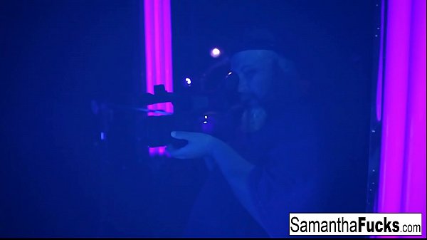 Samantha Saint’s Neon Glow: A Sizzling Solo Under Black Light