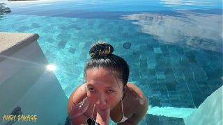 Nude Poolside Pleasure Under the Costa Rican Sun