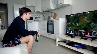 Hot cosplay slut getting drilled while the TV’s still on