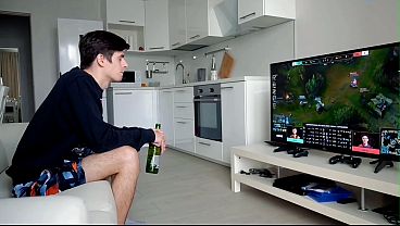 Hot cosplay slut getting drilled while the TV’s still on