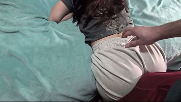 Kneeling Devotion: A Sweatpants-Clad Grind from Your View