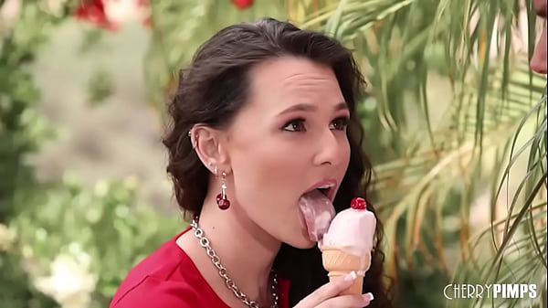 Liz Jordan lets ice cream drip all over her perky natural tits before getting her ass licked and slammed doggystyle outdoors by Codey Steele
