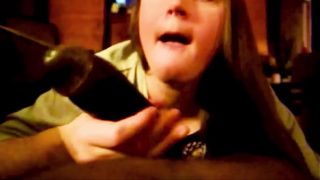 BBW slobbering all over that thick black cock