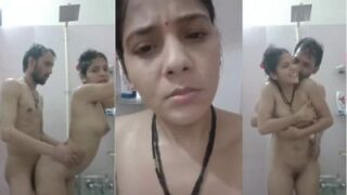 Hot desi action with a sexy Bhabhi and her horny devar, getting steamy in the bathroom