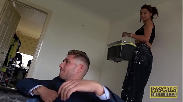 PASCALSSUBSLUTS – Fiery redhead submissive slut in a tight cat collar, owned and used in a raw 3way domination.