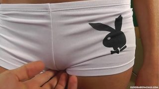 Dirty little slut gets her face completely drenched in a massive, thick load.