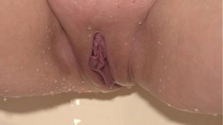 Close-up shaving of a wet, mature pussy, ASMR moans.