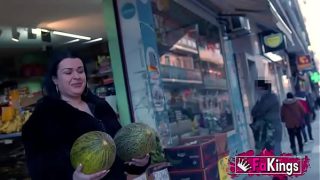Big titted and assed MILF loves showing off in public, then gets rammed hard at home