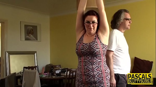 Bound chubby submissive milf aching to be taken hard