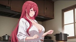 Stepson Walks in Early, Finds Dad’s Wife Barely Dressed and Cooking in a Tiny Robe. Kureha Enomoto’s Dirty Hentai Cosplay (AI-Generated)