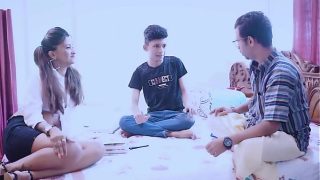 18 year old Indian amateur gets double action from college teacher and stepbrother