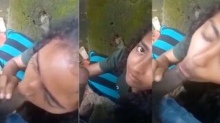 College girl swallowed cock in outdoor fuck tape MMS