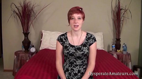 Redhead Aurora’s desperate amateur casting, stripped bare and begging for it
